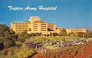 HONOLULU, HI Hawaii  TRIPLER ARMY GENERAL HOSPITAL  50's Cars  Chrome Postcard