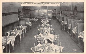 Augusta Georgia Belmont Restaurant Dining Room Vintage Postcard AA30682