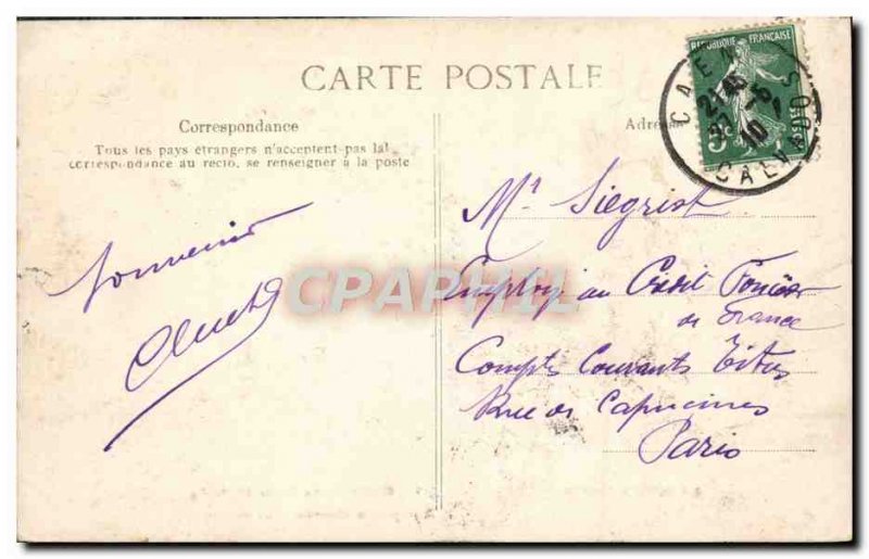 Old Postcard Caen Lycée Malherbe Abbey men's parlor