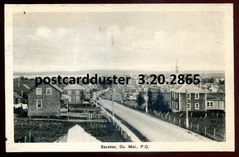 h3502 - SAYABEC Quebec Postcard 1930s Birds Eye View