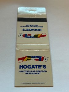 Vintage Matchbook Cover Hogate's Seafood Restaurant Washington DC MB187