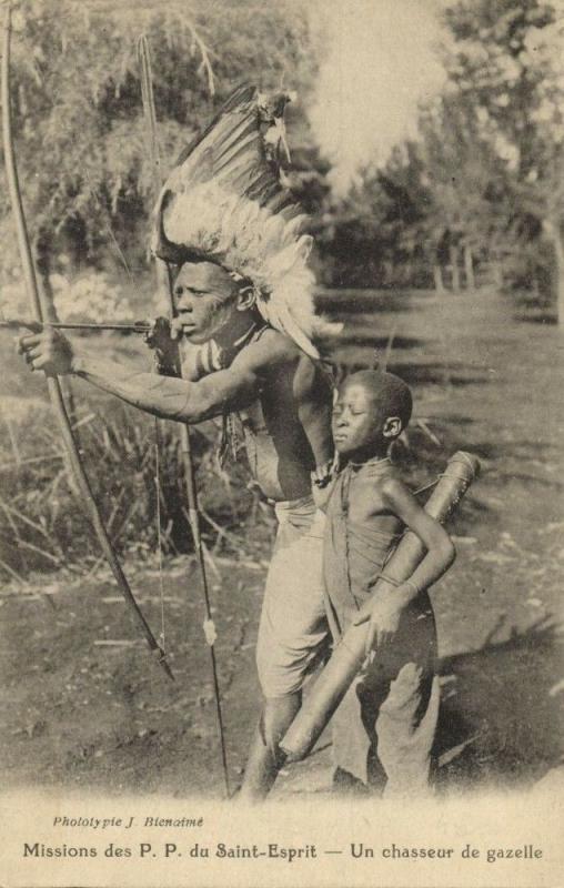 east africa, Native Gazelle Hunter, Scarification (1920s) Mission