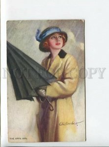 3176008 SPRING Rain April Gril UMBRELLA by BARBER Vintage PC