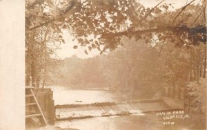 RPPC DAM IN PARK GOLDFIELD IOWA REAL PHOTO POSTCARD (c. 1909)