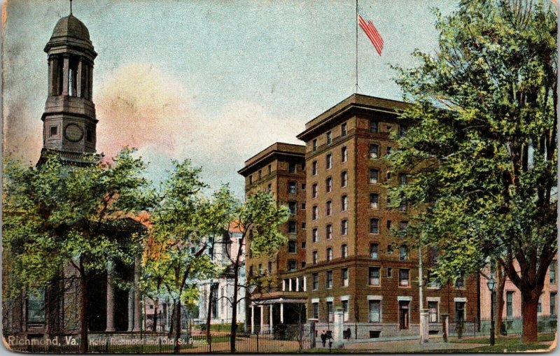 Virginia VA postcard Richmond Hotel old st. Vintage