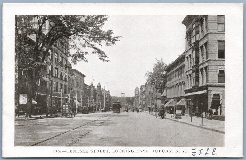 AUBURN NY GENESEE STREET UNDIVIDED ANTIQUE POSTCARD