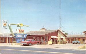 Dalhart Texas birds eye view outside XIT Ranch Motel vintage pc Z21763