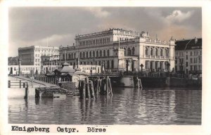 Konigsberg Russia Pregel River Borse Stock Exchange Real Photo Postcard AA36281