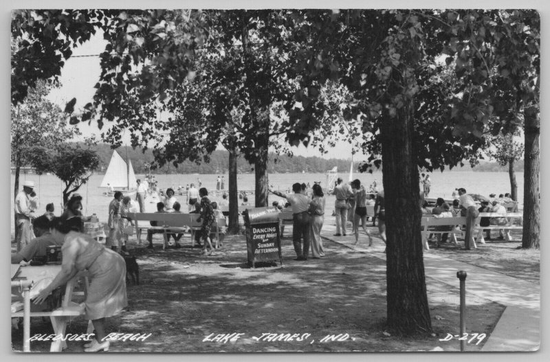 Angola IN Young Girl Stands on Stoop of the Carnegie Library~Fountain RPPC c1937