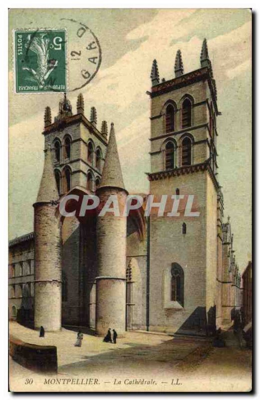 Old Postcard Montpellier La Cathedrale