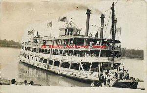 IA, Davenport? Iowa, RPPC, Captain Walter Blair's Steamer Columbia