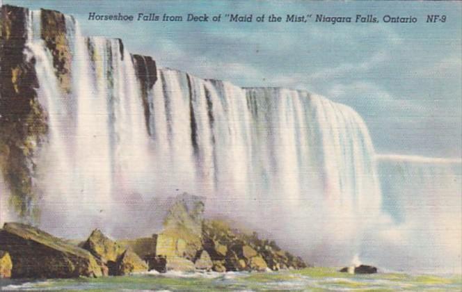 Canada Niagara Falls  Horseshoe Falls From Deck Of Maid Of The Mist 1956