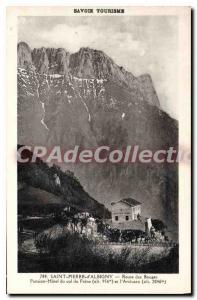 Postcard Old Savoie Tourism Saint Pierre d'Albigny road Bauges hotel Pension ...