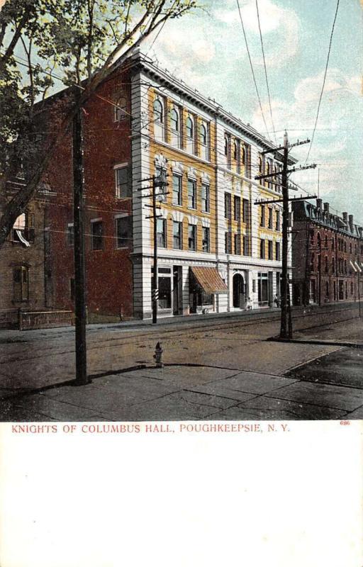 Poughkeepsie New York Knights Of Columbus Hall Antique Postcard K33105
