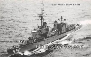 USS Fred T Berry DD858 US Atlantic Fleet Unused 