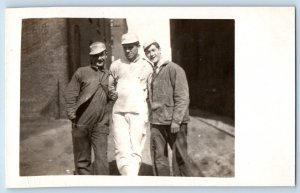 La Crosse WI Postcard RPPC Photo Occupational Workers Fighting Boxing Candid # 3