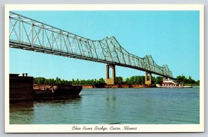 Cairo Illinois~Ohio River Bridge Looking East From Below~Vintage Postcard