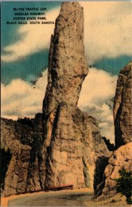 Vtg The Traffic Cop Needles Highway Custer State Park Black Hills SD Postcard