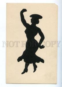 161156 SILHOUETTE Dancer in Hat Vintage LAMBERT PC