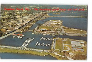Daytona Beach Florida FL Postcard 1970 Aerial View Downtown Daytona