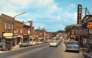 Huntsville Ontario Canada Main Street Bowling Alley Vintage Postcard AA84310
