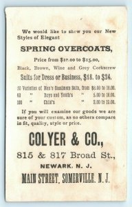 1880s Somerville New Jersey Baby Rides Swan Colyer Coats Victorian Trade Card C8