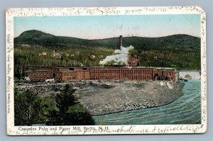 BERLIN NH CASCADES PULP & PAPER MILL ANTIQUE POSTCARD 