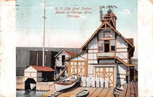 Chicago Illinois US Life Boat Station Antique Postcard J46407