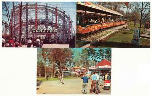 North Dartmouth MA Lincoln Park Amusement Park Lot of 3 Postcards c.1950s