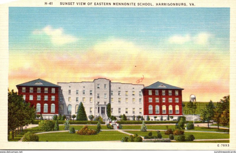 Virginia Harrisonburg Sunset View Of Eastern Mennonite School