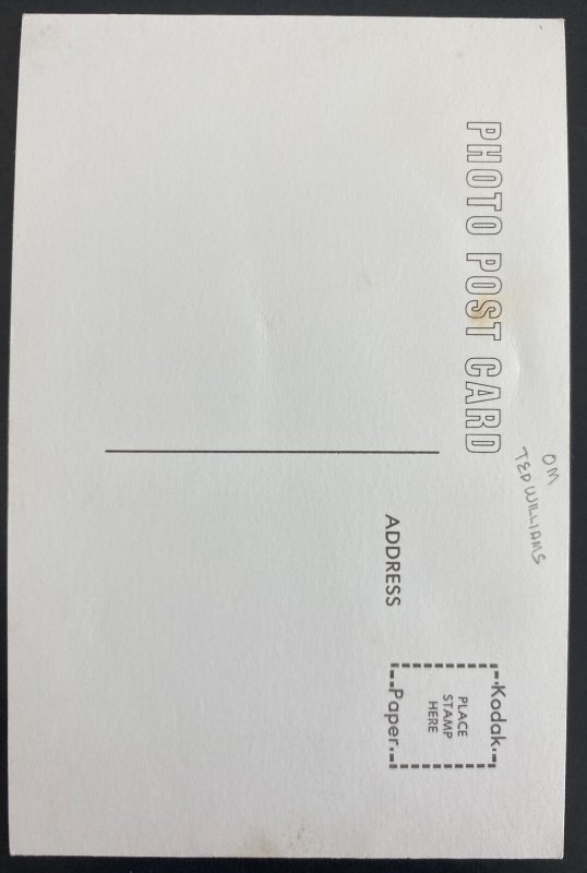 Mint USA Real Picture Postcard Baseball Player Ted Williams Boston Red Sox