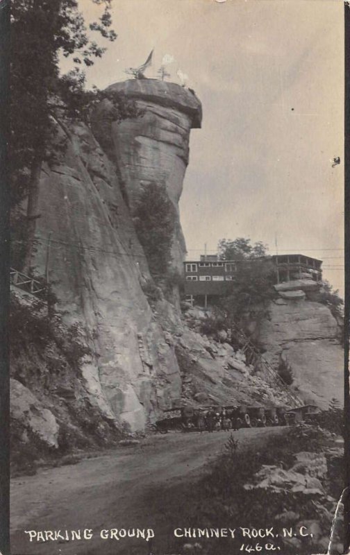 Chimney Rock North Carolina Parking Ground Real Photo Vintage Postcard AA70759