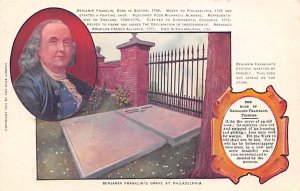 Benjamin Franklin's Grave at Philadelphia Unused 