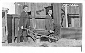 Denver To Kansas in 1912 In A Wheel Barrel Real Photo Postcard