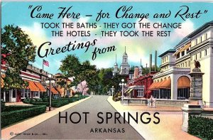 Postcard HOTEL SCENE Hot Springs Arkansas AR AJ4490