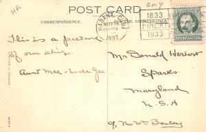 Cunard White Star, Carinthia Ship 1937 light postal marking on front