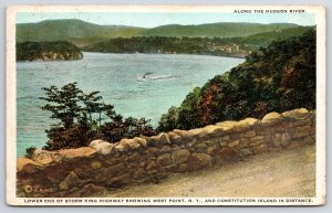 Lower End Of Storm King Highway Showing West Point New York NY Posted Postcard