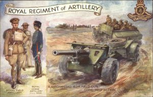 British Military Art Royal Regiment Artillery & Soldiers Old Postcard