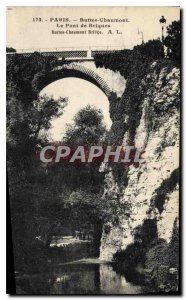 Postcard Old Paris Buttes Chaumont The Brick Bridge