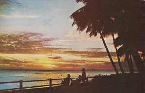 Hawaii Waikiki Beach At Sunset