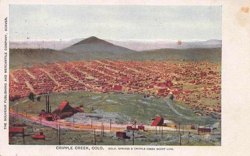 Cripple Creek, Colorado., Very Early Postcard, Undivided Back, Used