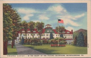 Postcard Onawa Lodge Heart Pocono Mountains Mountainhome PA