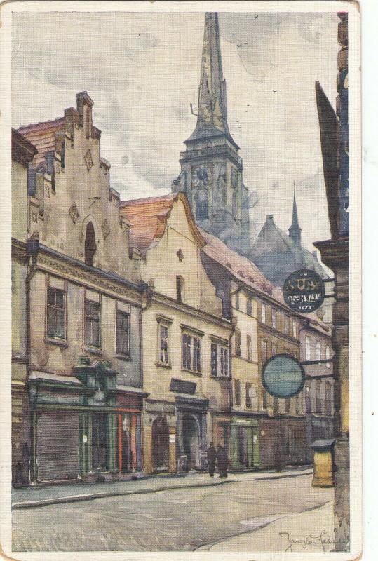 Czech Republic Pilsen Plzen Riegrova street artist postcard