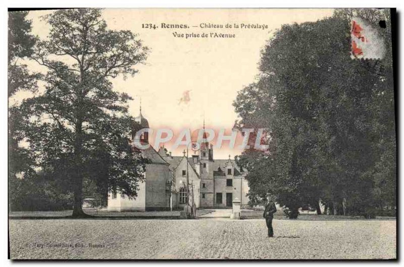 Old Postcard Rennes Chateau of Prévalaye View from the & # 39Avenue