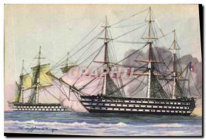 Old Postcard Fantasy Illustrator Haffner Boat War Battle Ships is the & # 39e...