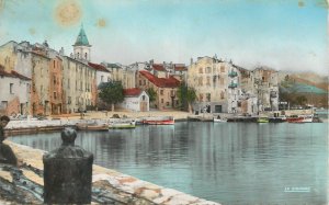 Sailing boats navigation themed postcard France Saint Florent harbour Cigogne