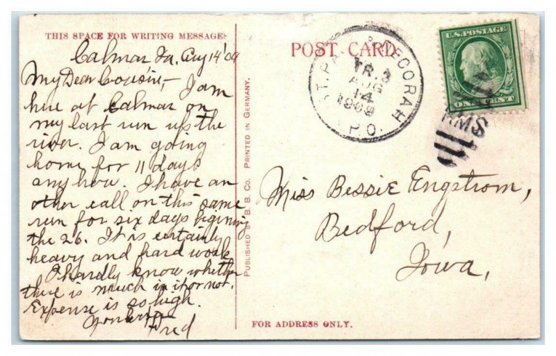 DUBUQUE, IA Iowa ~ 11th Street RAILWAY ELEVATOR 1909  Handcolored Postcard