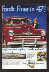 1947 FORD CAR DEALER ADVERTISING POSTCARD '47 FORD AUTOMOBILE CARS