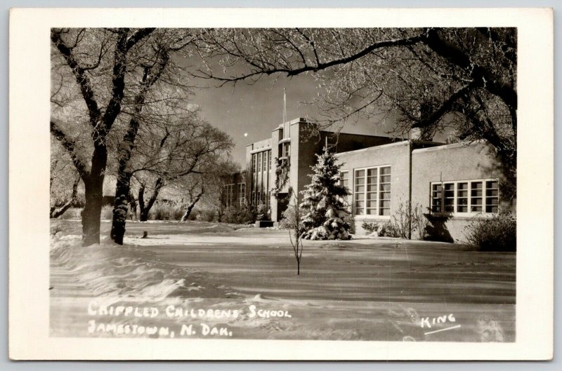 Jamestown North Dakota~Snow Blanket @ Crippled Children's Home RPPC 1940s 