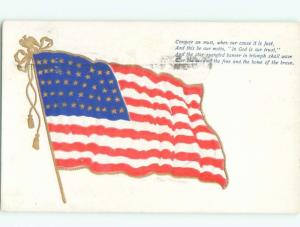 Pre-Linen Patriotic LARGE USA FLAG AC0716